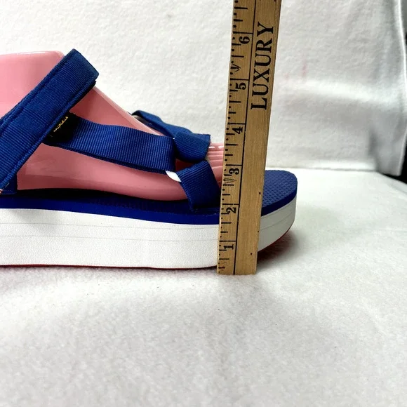 Teva Universal Platform Sandals Women 10 Blue Walking Trail Adjustable Straps - Picture 8 of 13
